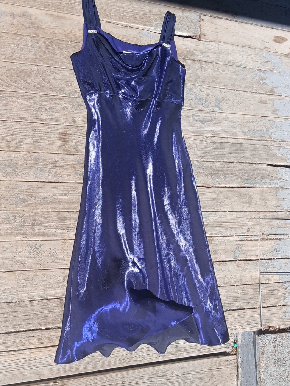 Cachet Shimmery Royal Blue Slip Midi Dress